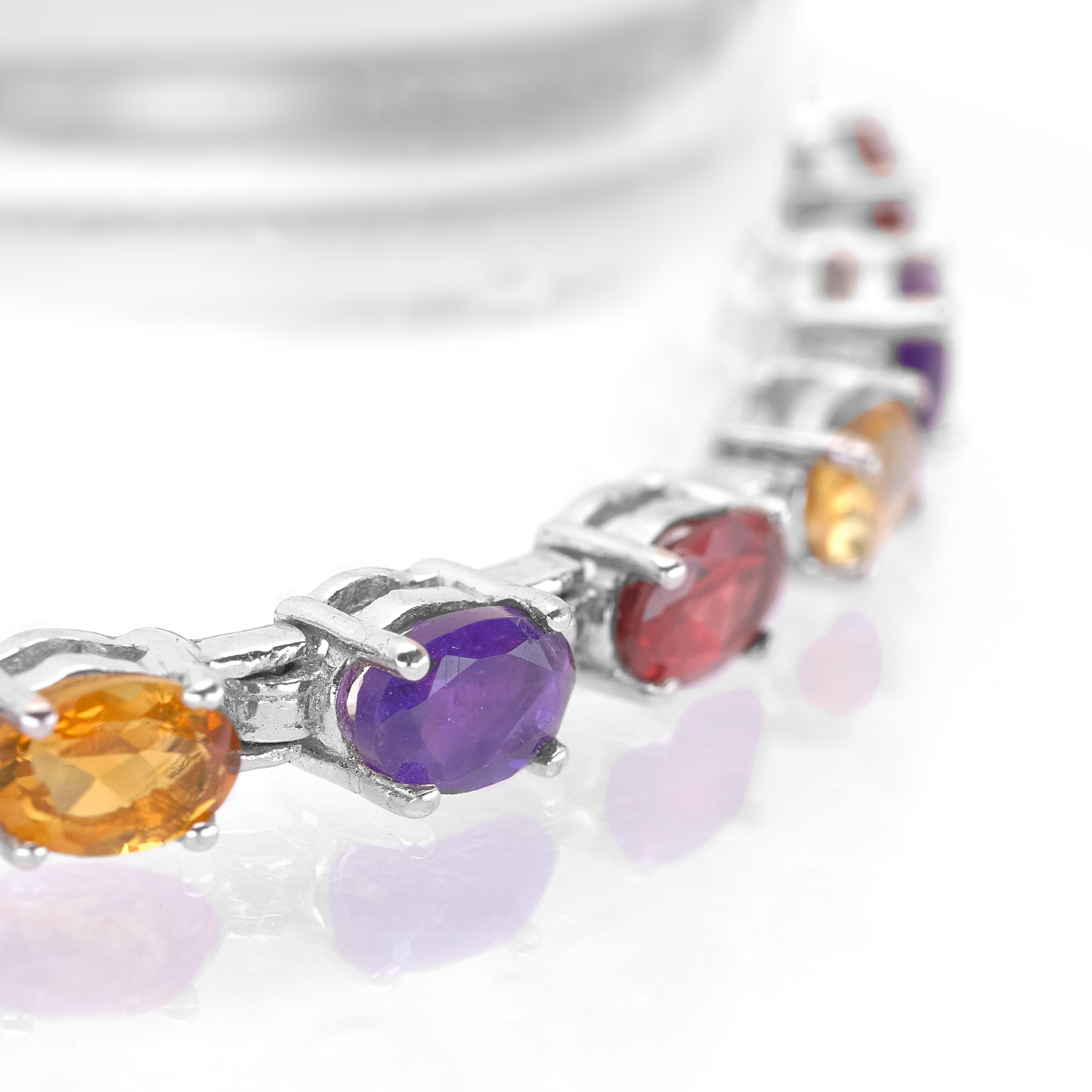 Bracelet argent grenat, amethyste, citrine Purity en pierres naturelles